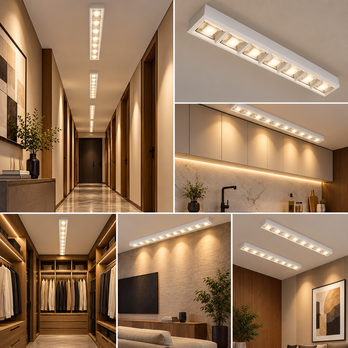 Corp Liniar LED Interconectabil Negru Moura 30CM | 15W | 6500K