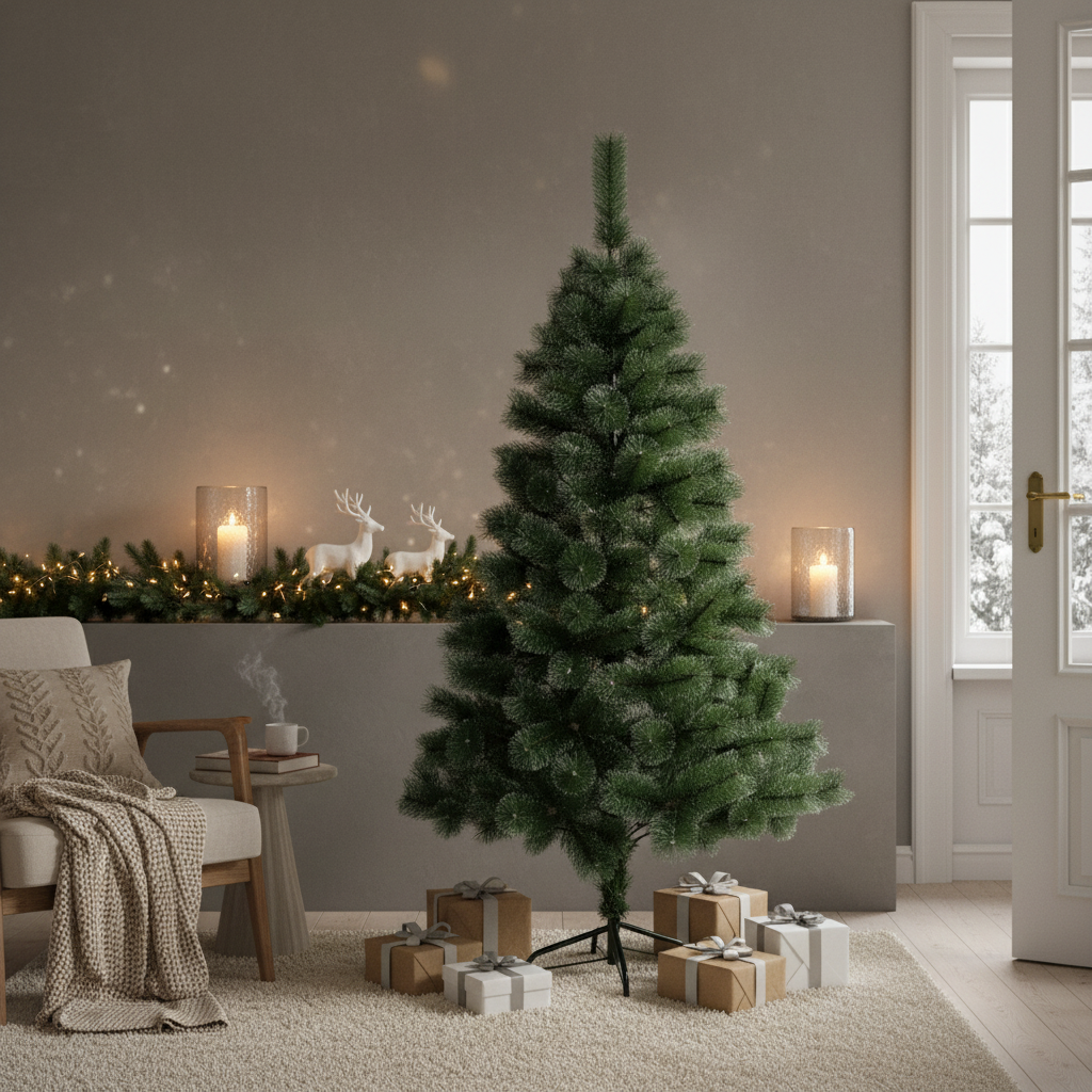 Brad Artificial de Craciun 150cm Pin Varfuri Ninse, Ace 3D, Suport Metalic A2