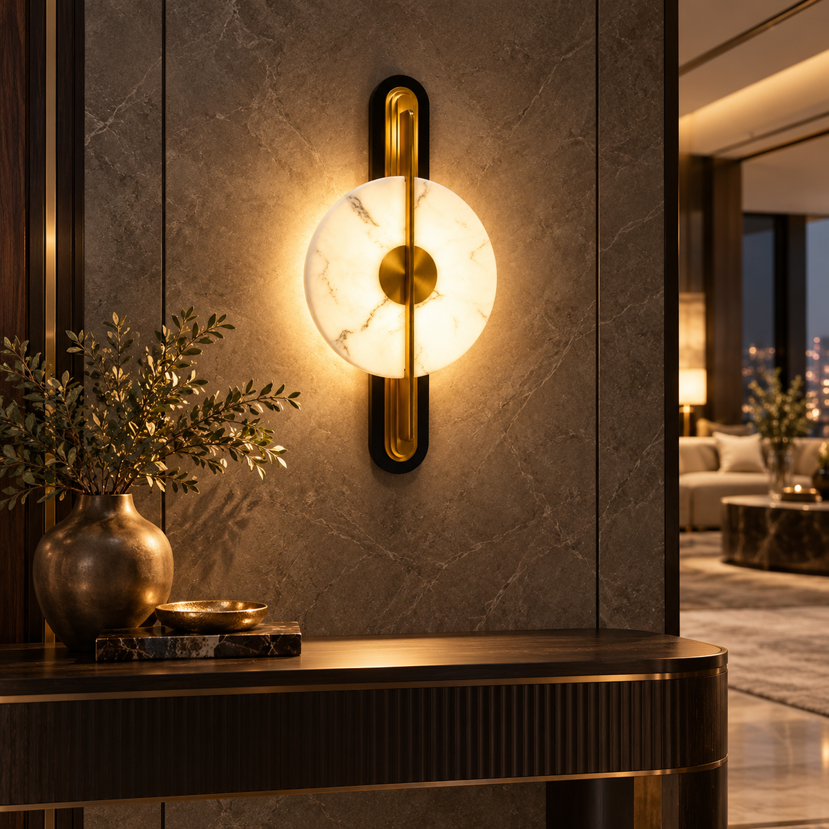 Aplica LED Sfyno Black & Gold cu 3 Tipuri de Lumina