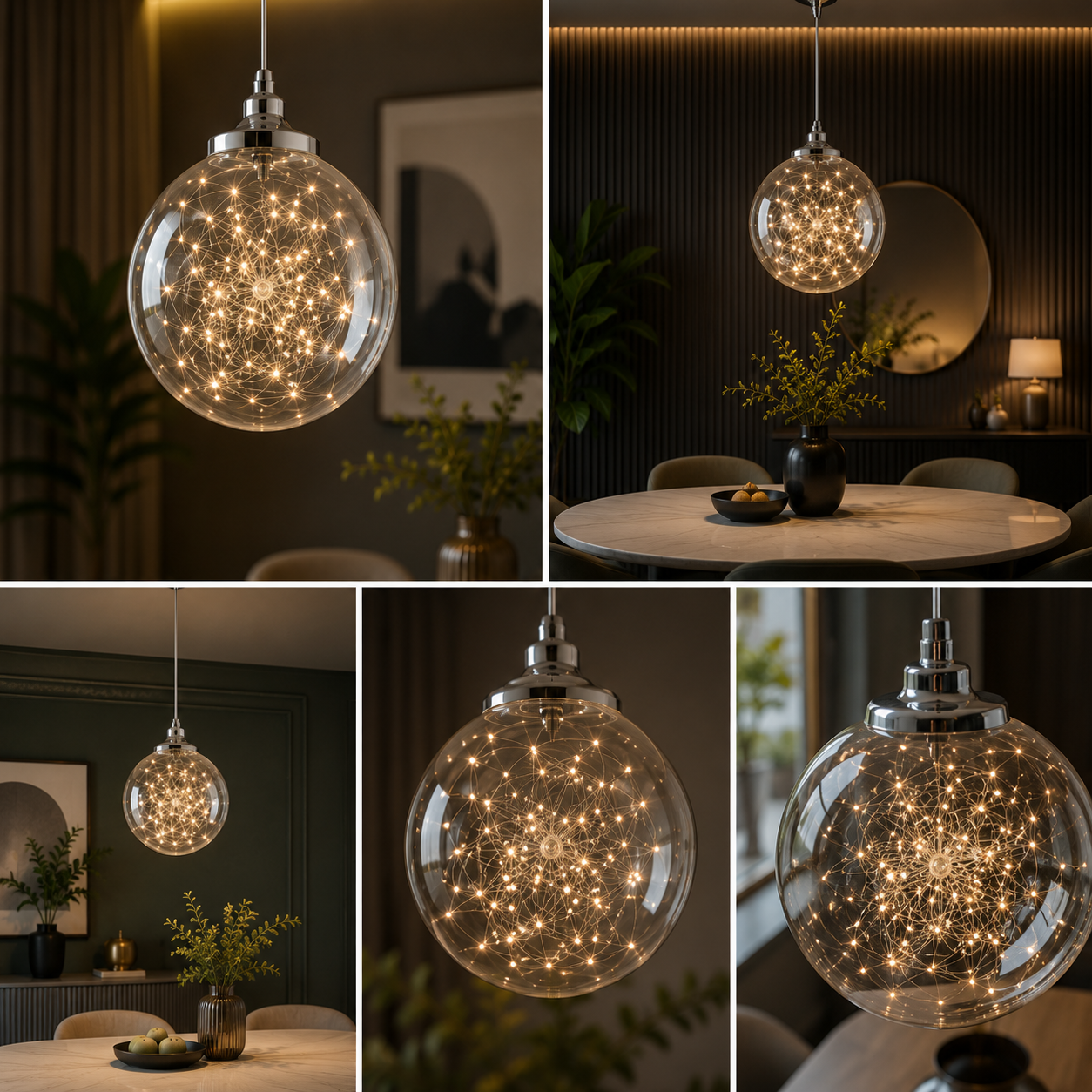 Pendul LED Unique STARS Transparent Echivalent 75W