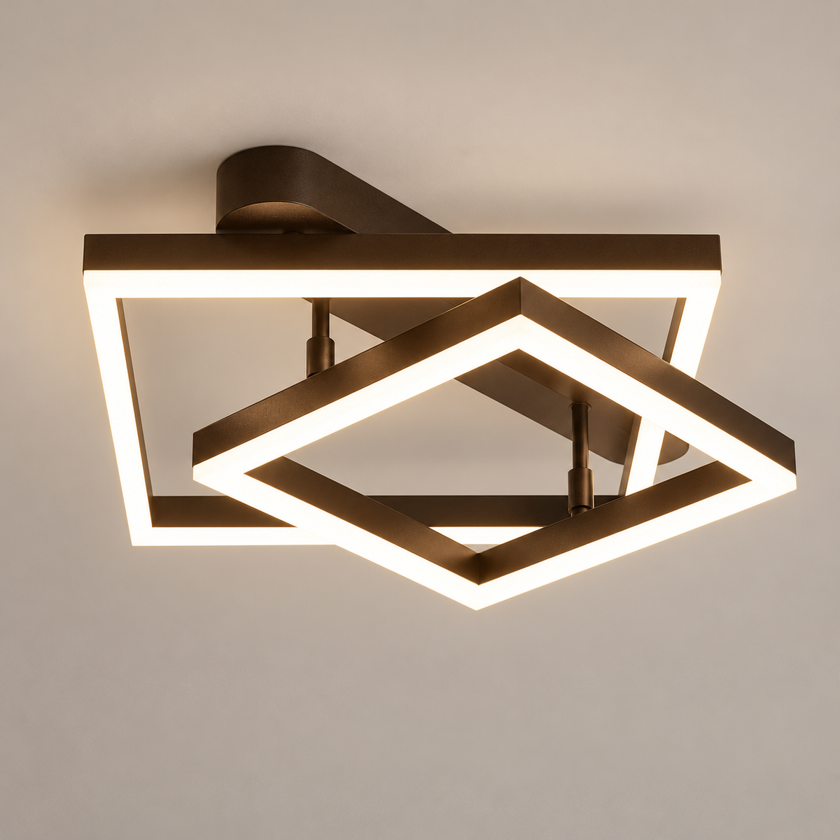 Lustra LED Beauty Square Brown Echivalent 600W Telecomanda
