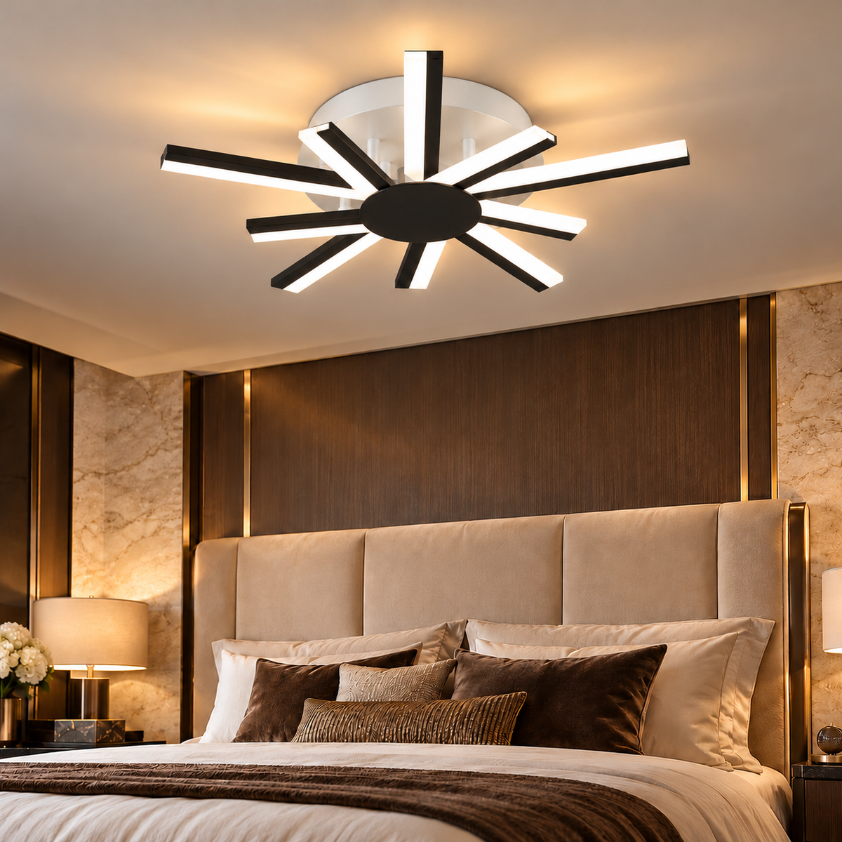 Lustra LED Meuro Black & White Echivalent 350W Telecomanda