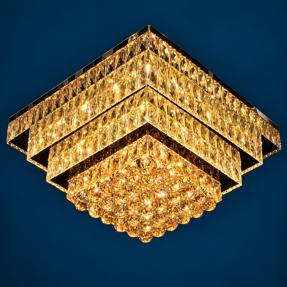 Lustra LED Cristal Aplicata Imperial Square Telecomanda
