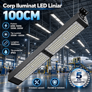 Corp LED Liniar HighBay Putere Reglabila 60W, 100W, 150W, 200W, 100cm CCT, Premium 5 ANI Garantie