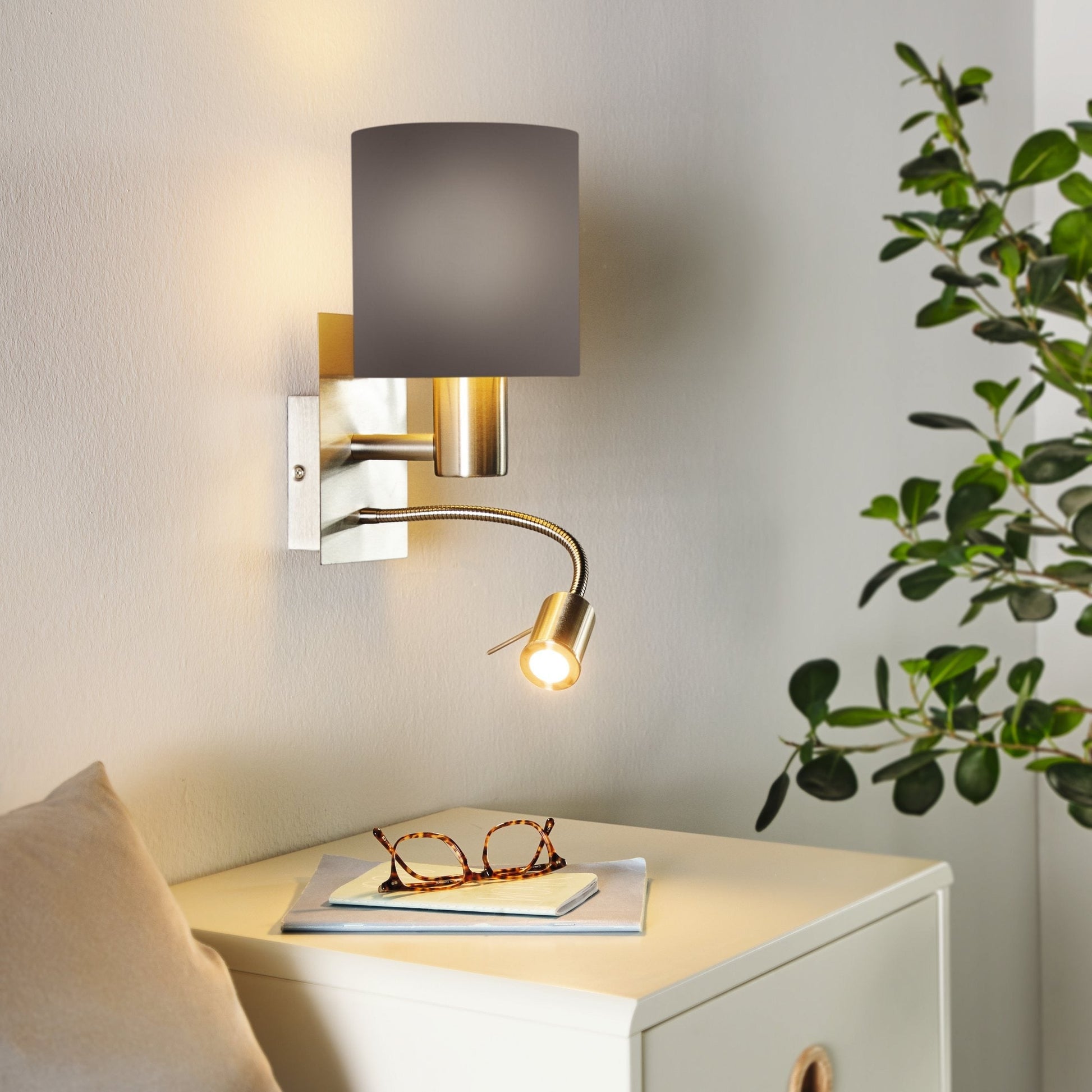 Aplica Abajur Textil PASTERI Grey EGLO 96481