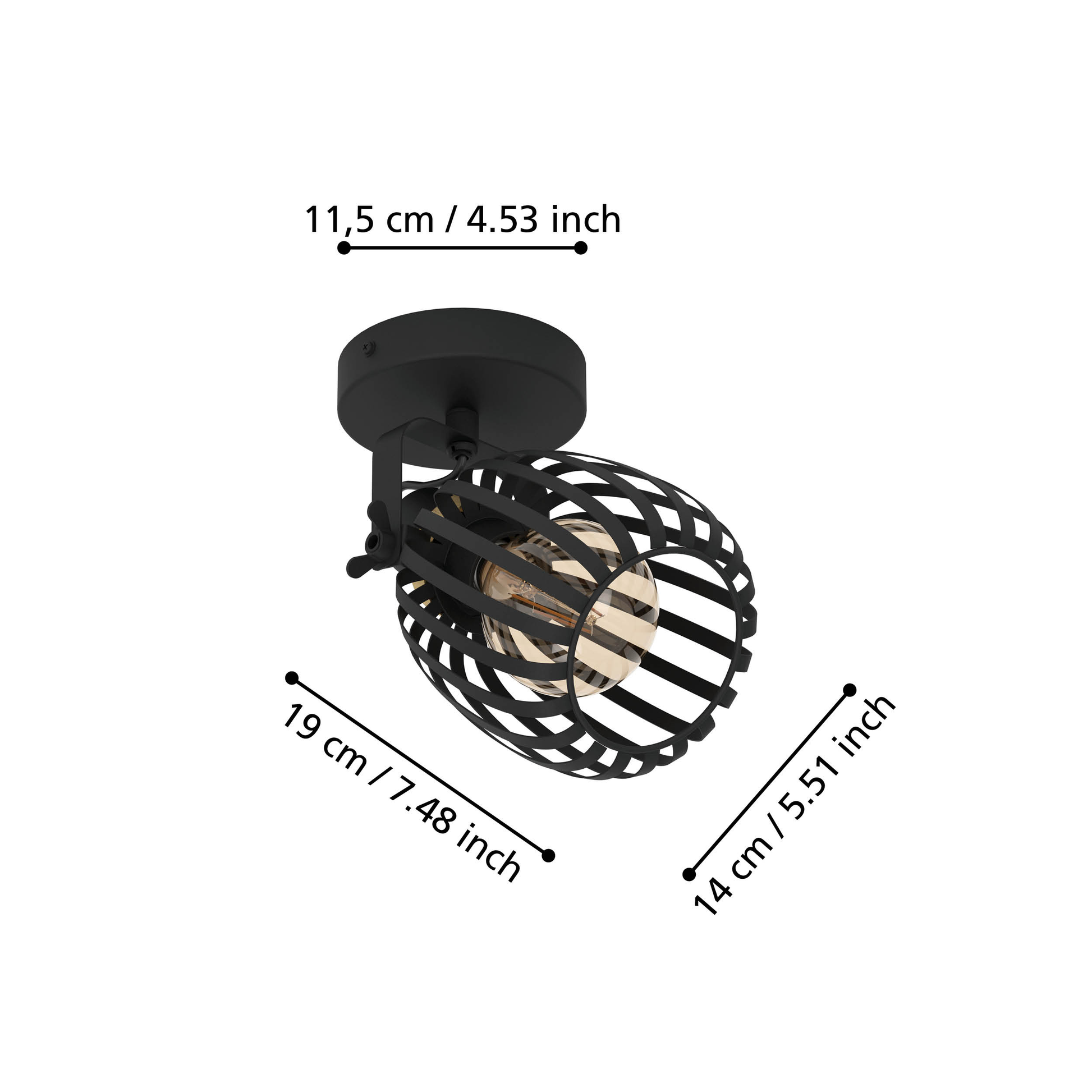 Aplica 1xE27 GIRONA EGLO 900661 APLICA PERETE / NEAGRA Wall Light Fixtures