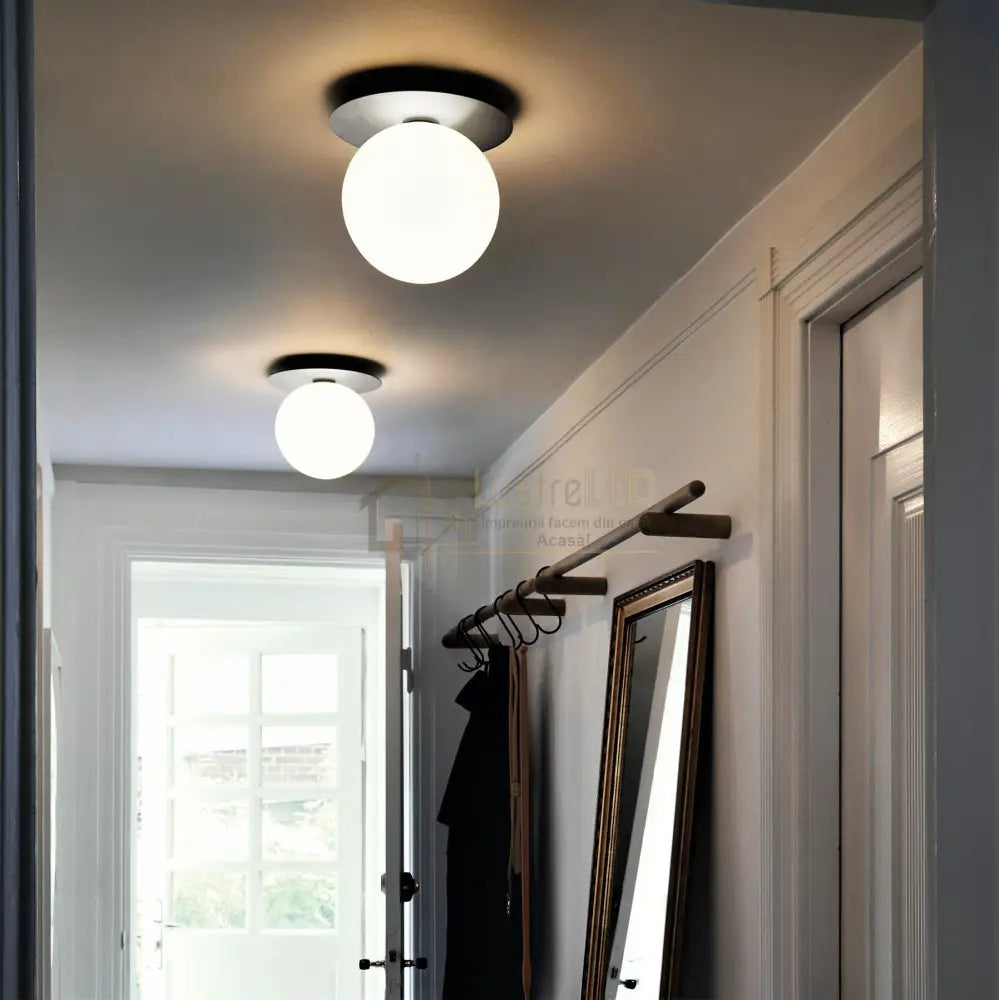 Aplica Abajur Glob Mat Chrome Wall Light Fixtures