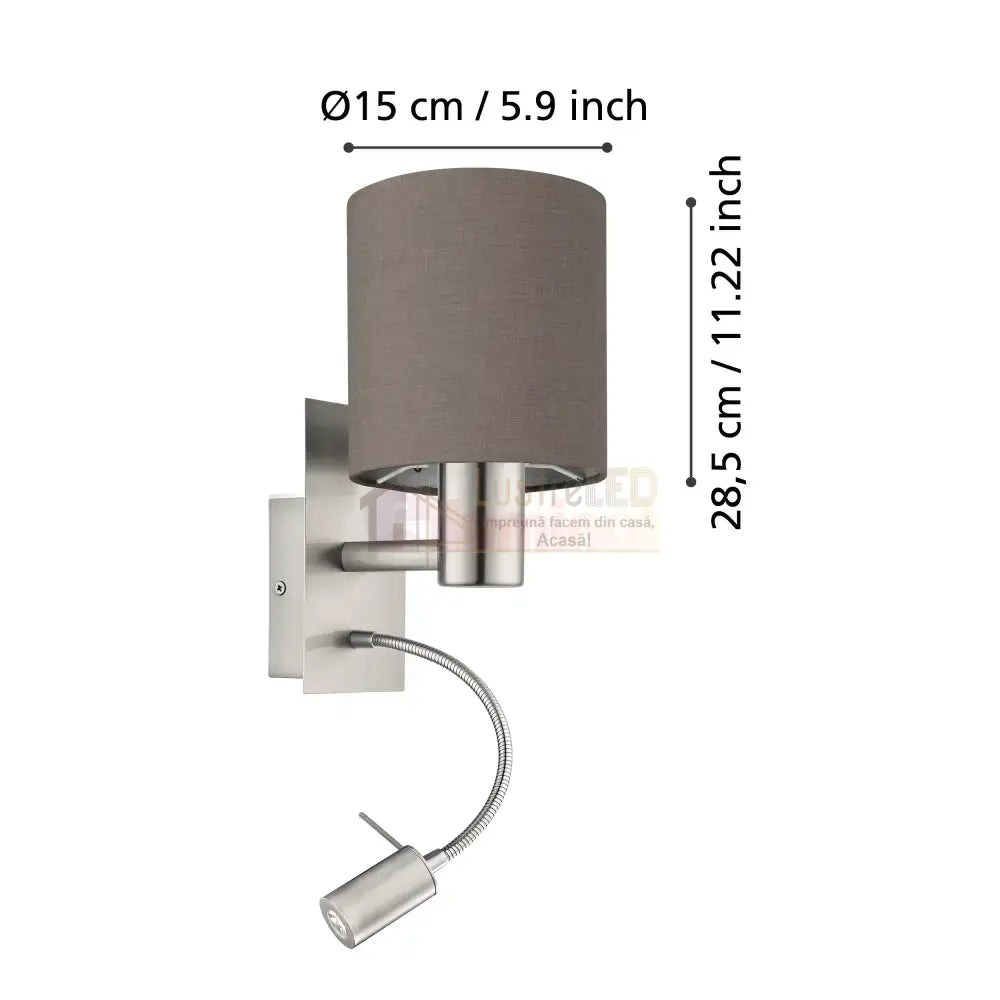 Aplica 1x40W + 1x3,8W PASTERI EGLO 96481 APLICA / ARGINTIE led ceiling light