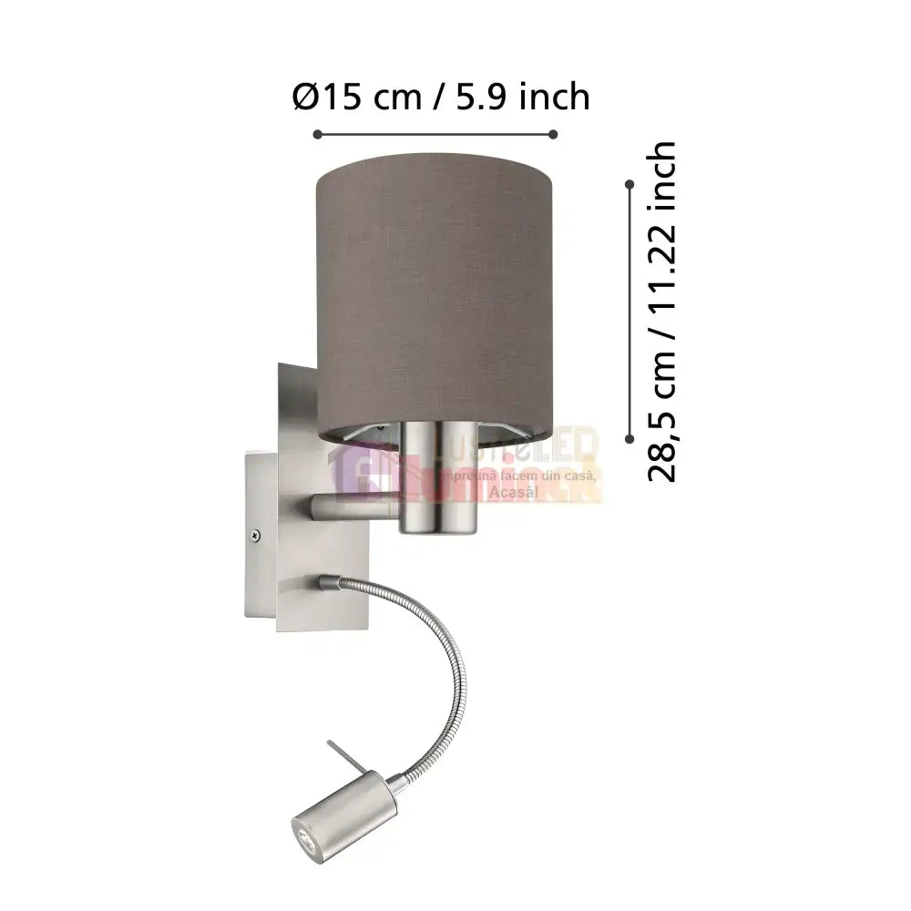Aplica 1x40W + 1x3,8W PASTERI EGLO 96481 lustreled.ro