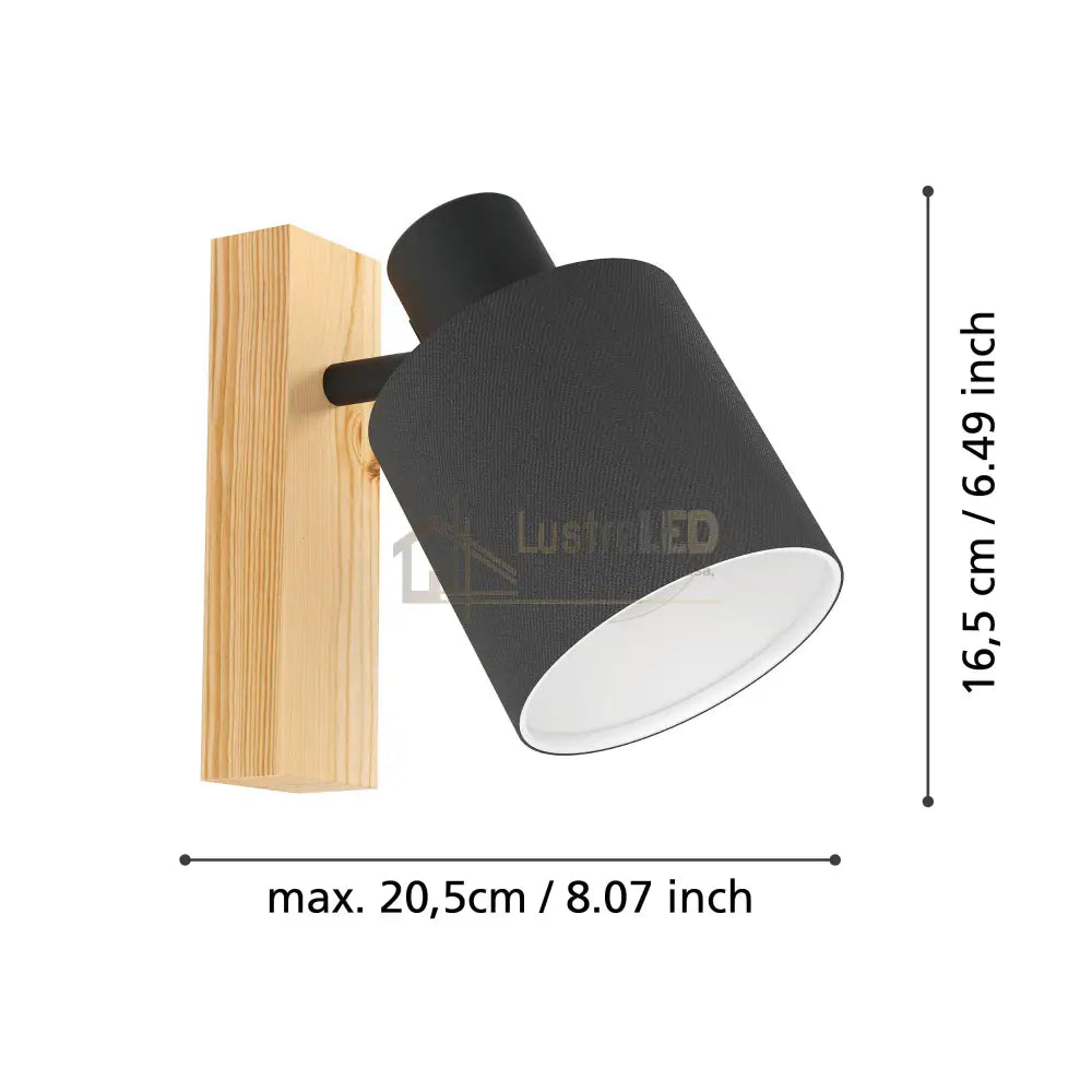 Aplica BATALLAS Black & Wood 17CM EGLO Wall Light Fixtures