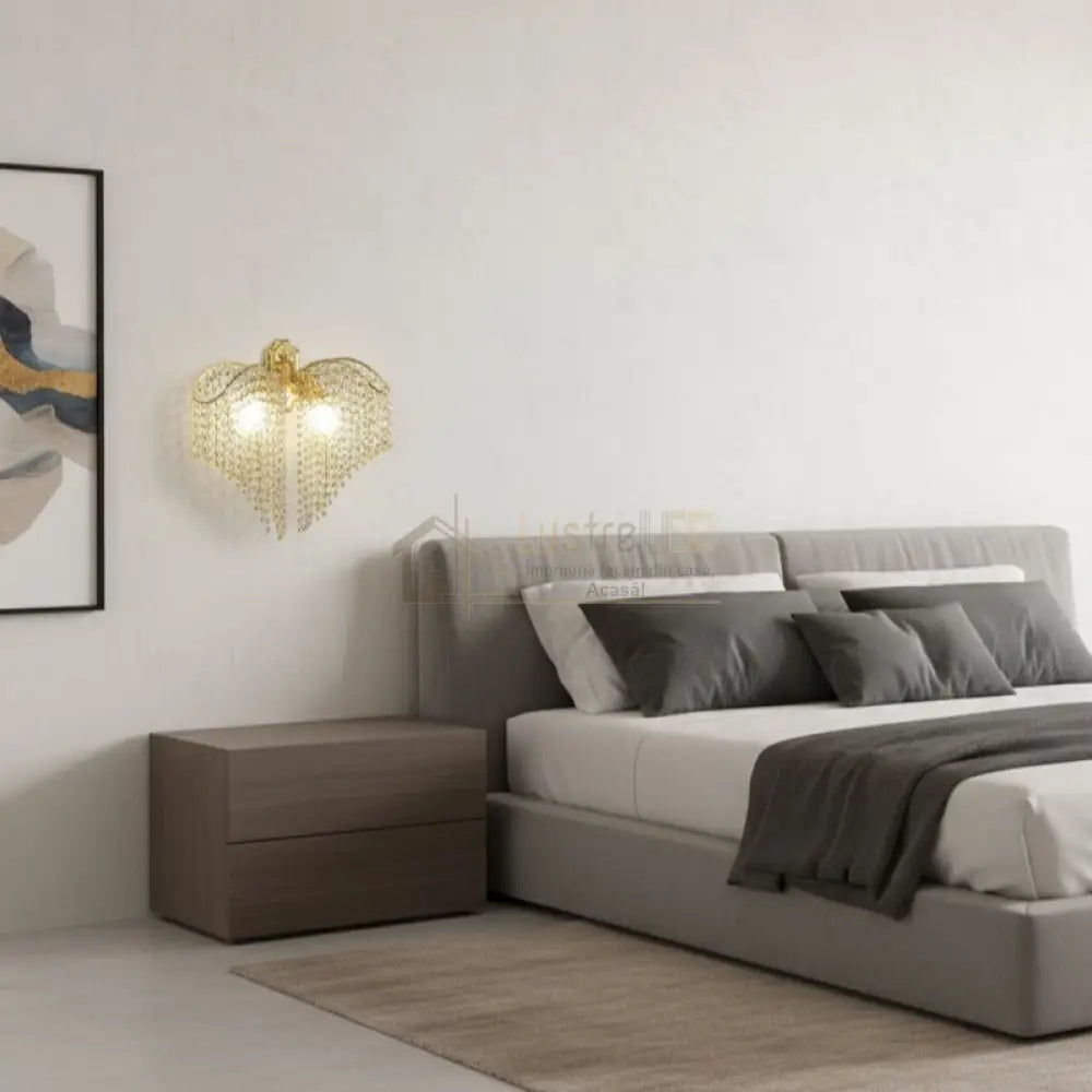 Aplica Cristal FREDA Gold 2xE14 Wall Light Fixtures