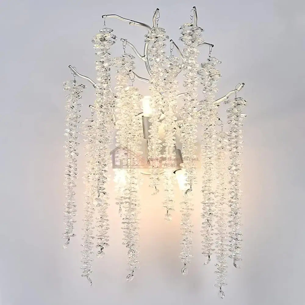 Aplica Cristal Silver Luxury Willow MINIMALIST DESIGN / ARGINTIE Wall Light Fixtures