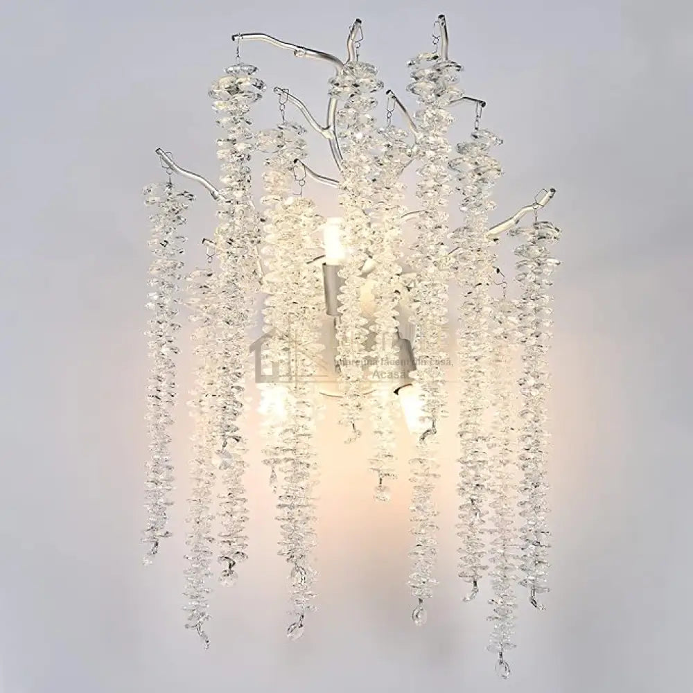 Aplica Cristal Silver Luxury Willow MINIMALIST DESIGN / ARGINTIE Wall Light Fixtures