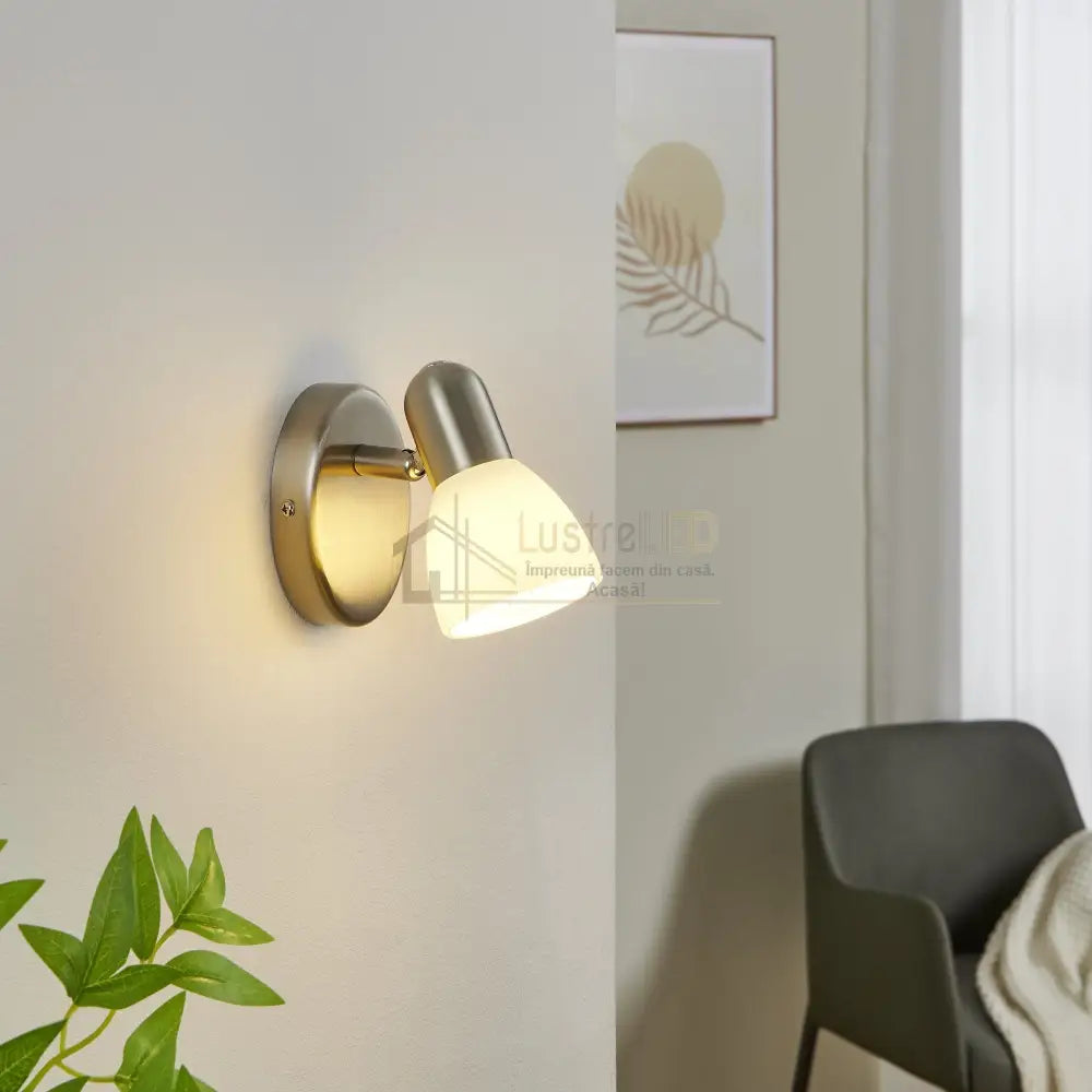 Aplica DAKAR 1 Silver & White EGLO Wall Light Fixtures