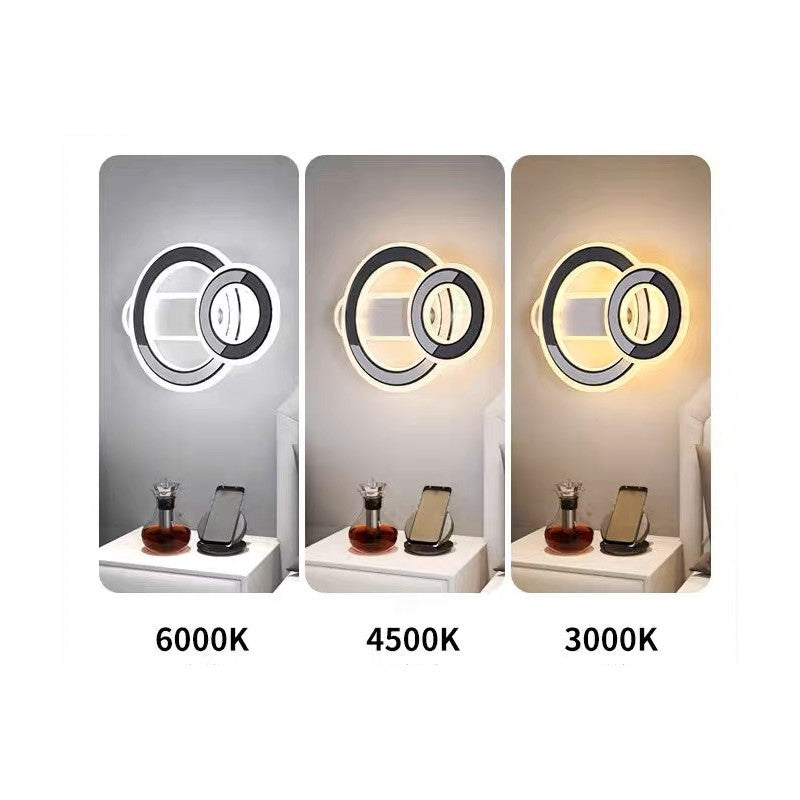 Aplica LED 38W RINGS Alb+Gri C3919