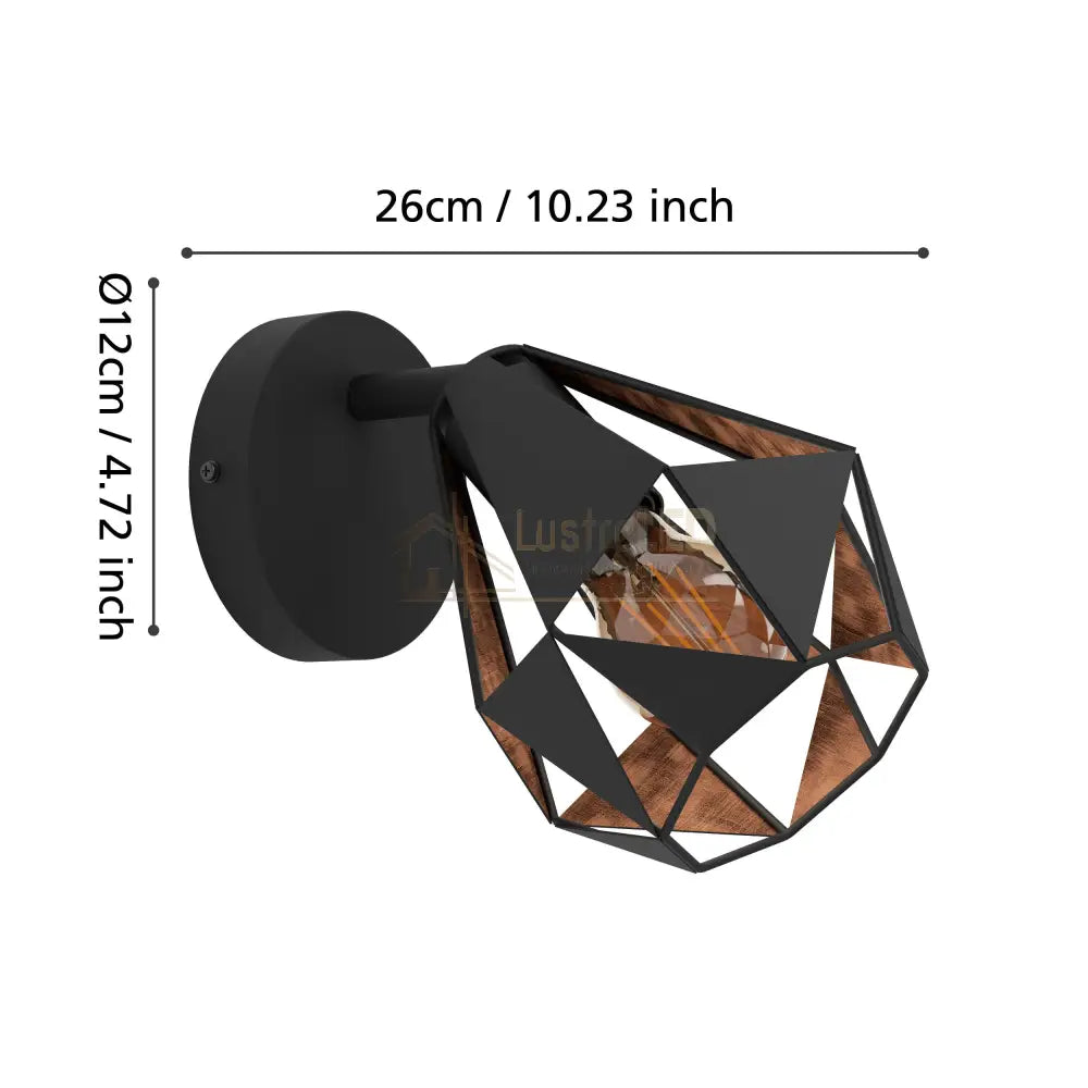 Aplica EGLO CARLTON 7 Black 1xE27 Lighting Fixtures