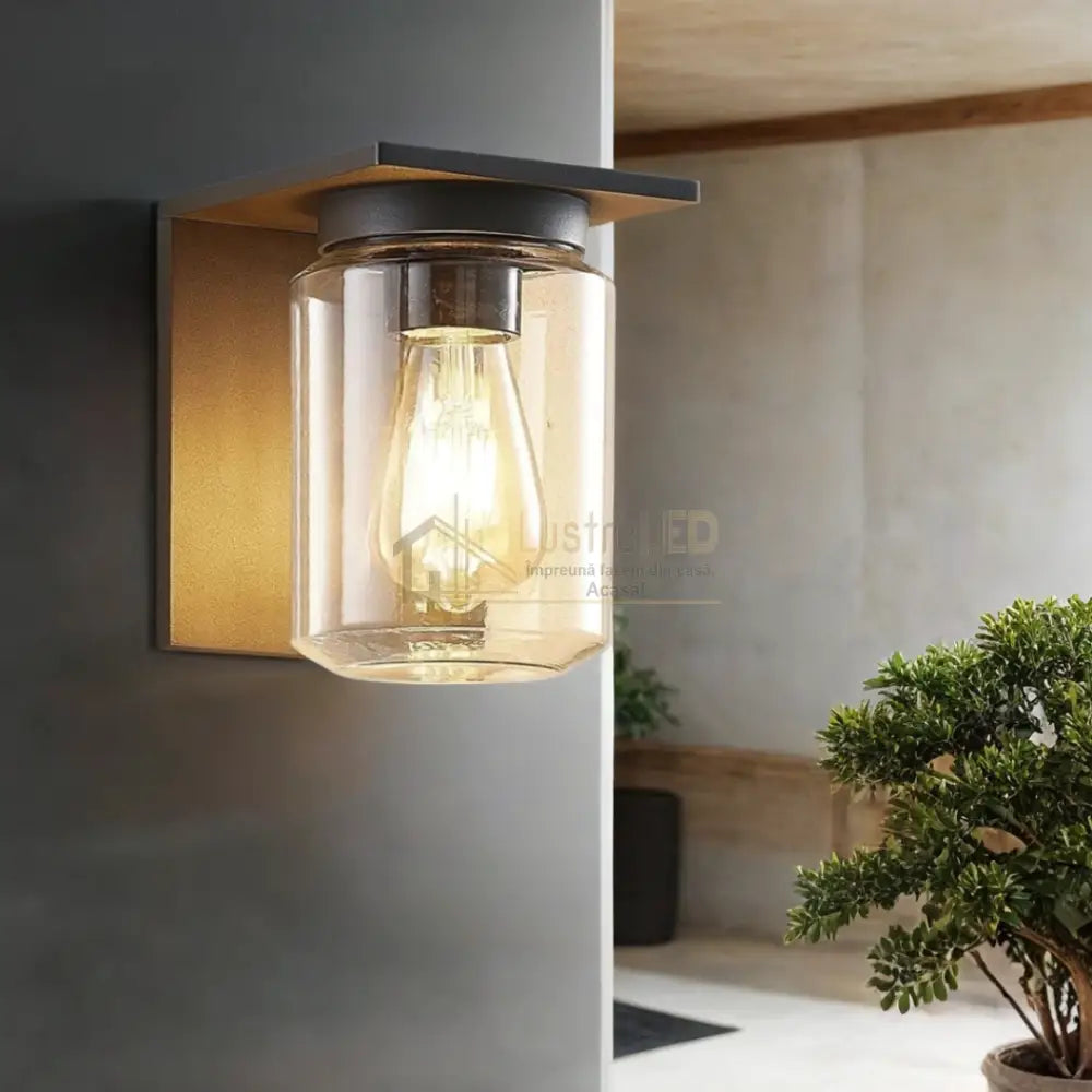 Aplica Exterior 1x27 Neagra cu Senzor NEAGRA Wall Light Fixtures