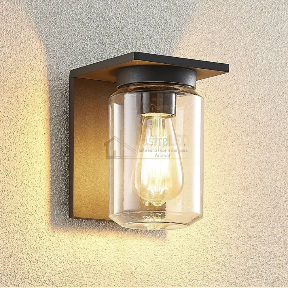 Aplica Exterior 1x27 Neagra cu Senzor NEAGRA Wall Light Fixtures