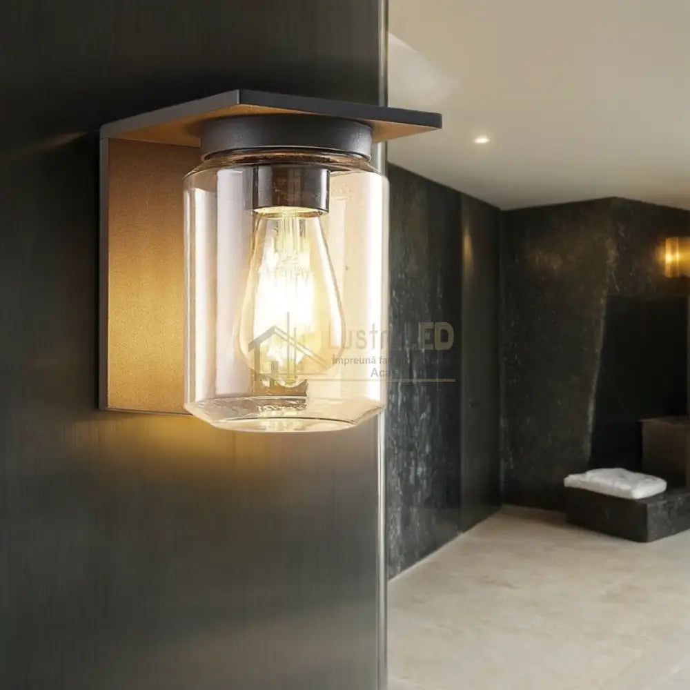 Aplica Exterior 1x27 Neagra cu Senzor NEAGRA Wall Light Fixtures