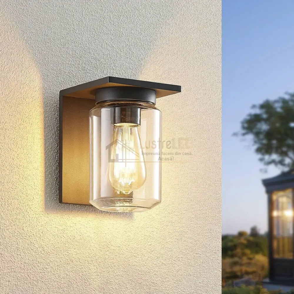 Aplica Exterior 1x27 Neagra cu Senzor NEAGRA Wall Light Fixtures