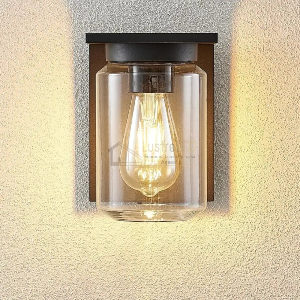 Aplica Exterior 1x27 Neagra cu Senzor NEAGRA Wall Light Fixtures