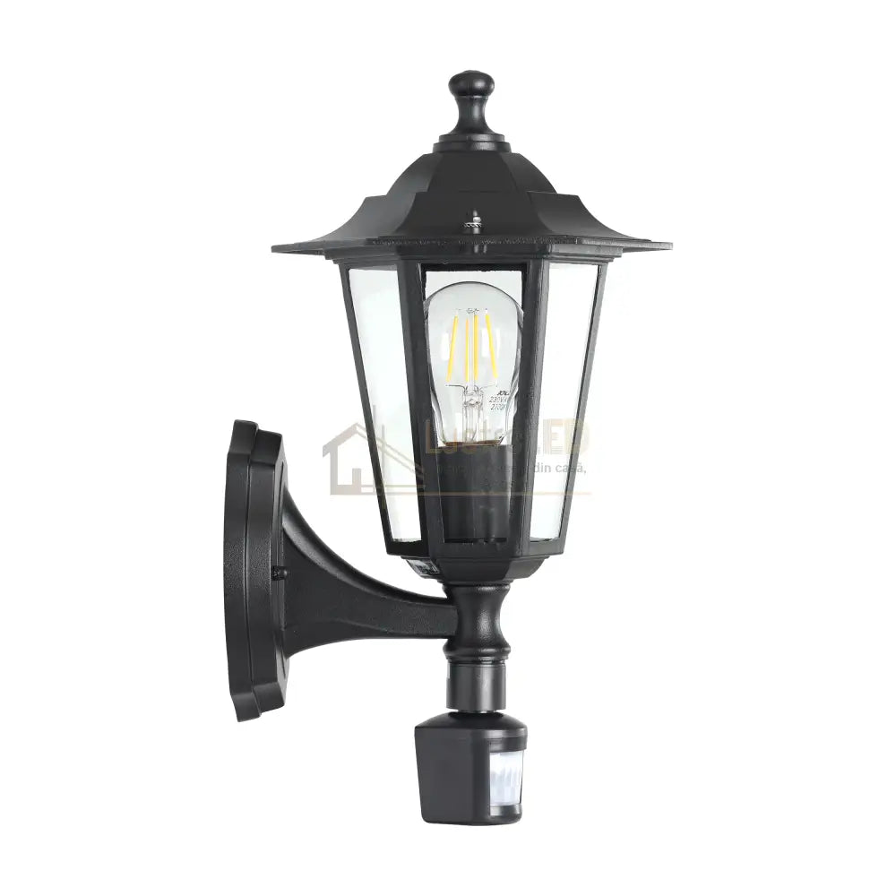 Aplica Exterior Tip Felinar cu Senzor LATERNA 4 Black 36CM NEAGRA / APLICA PERETE Wall Light Fixtures