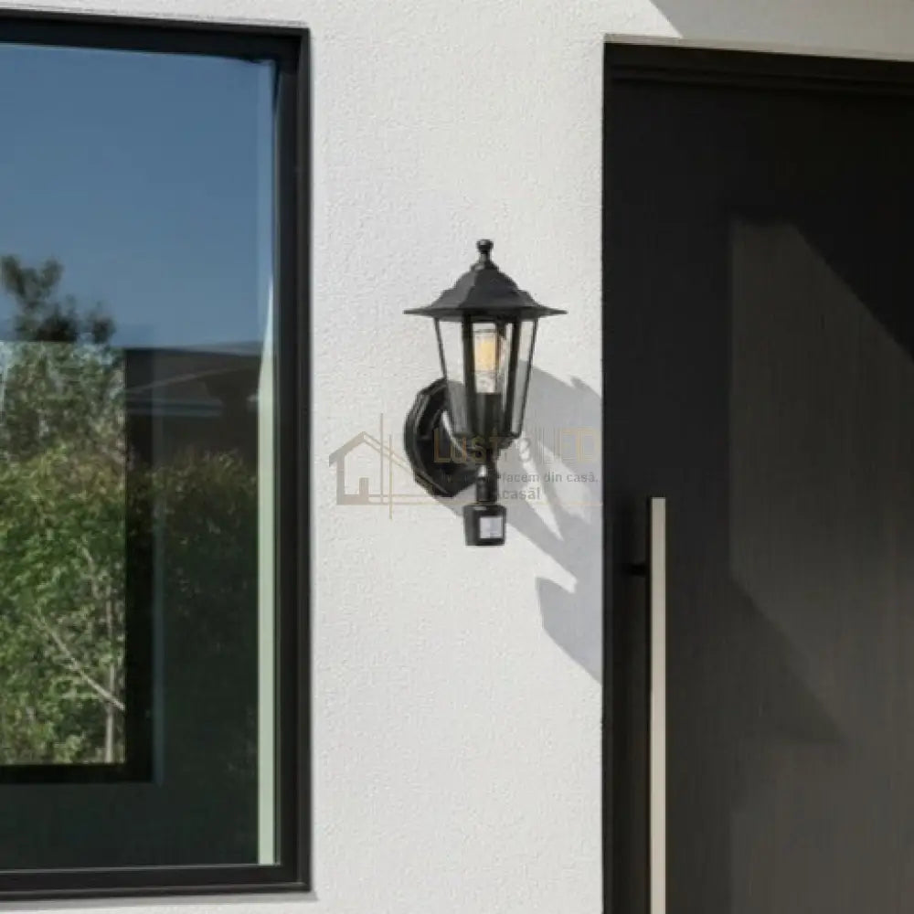 Aplica Exterior Tip Felinar cu Senzor LATERNA 4 Black 36CM NEAGRA / APLICA PERETE Wall Light Fixtures