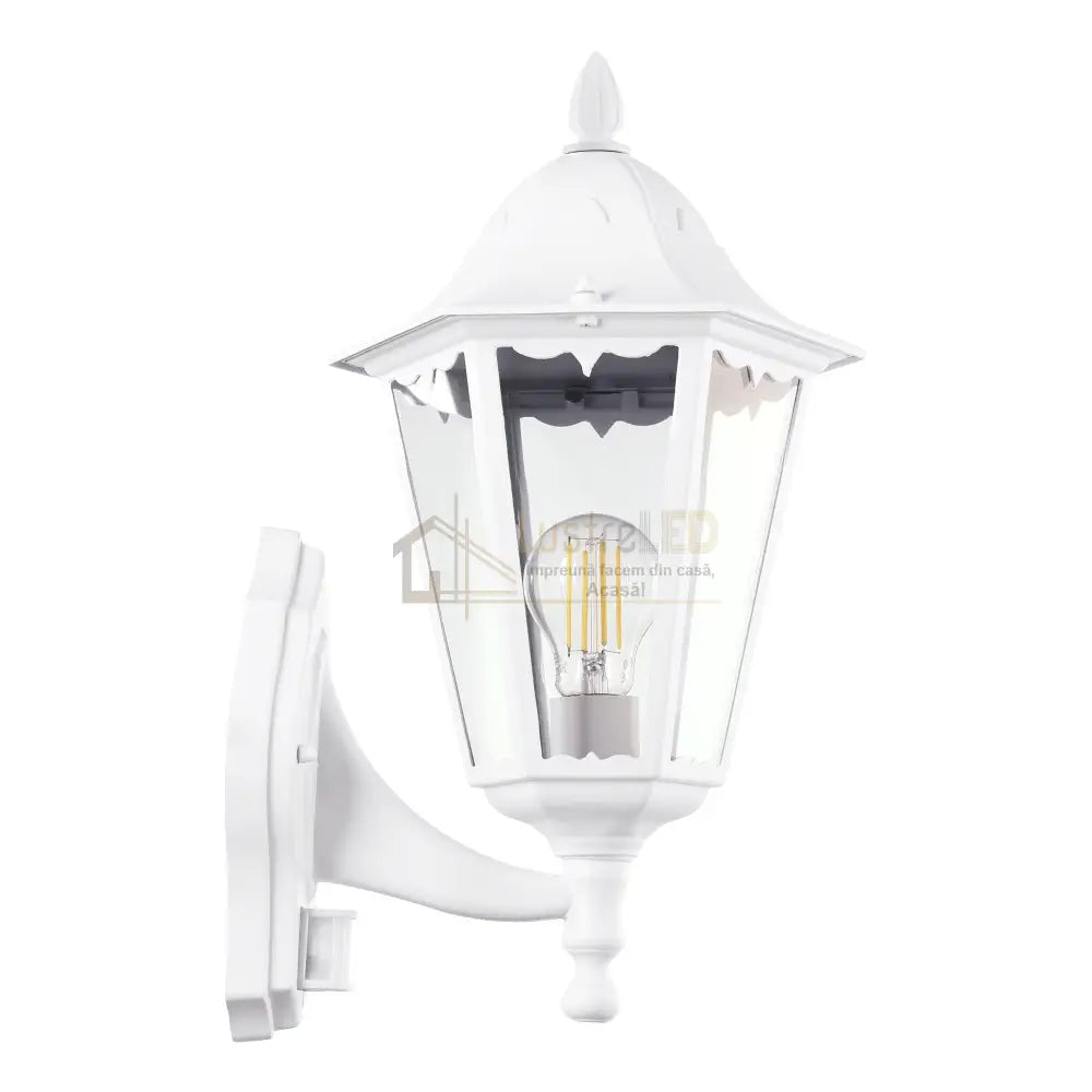Aplica Exterior Tip Felinar cu Senzor NAVEDO White ALBA / APLICA PERETE Wall Light Fixtures