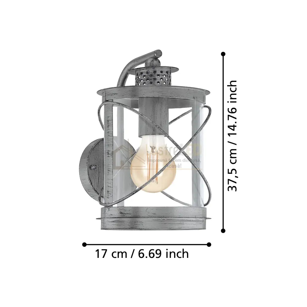 Aplica Exterior Tip Felinar HILBURN 1 Silver ARGINTIE / APLICA PERETE Wall Light Fixtures