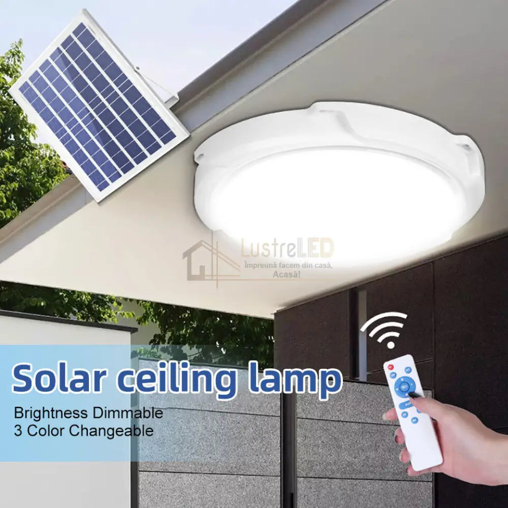 Aplica Led 100W Cu Panou Solar Si Telecomanda
