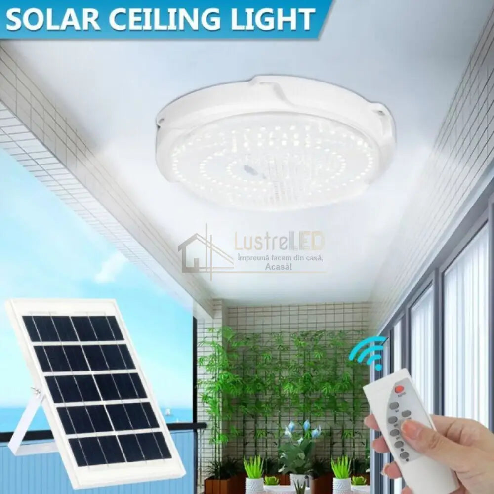 Aplica Led 100W Cu Panou Solar Si Telecomanda