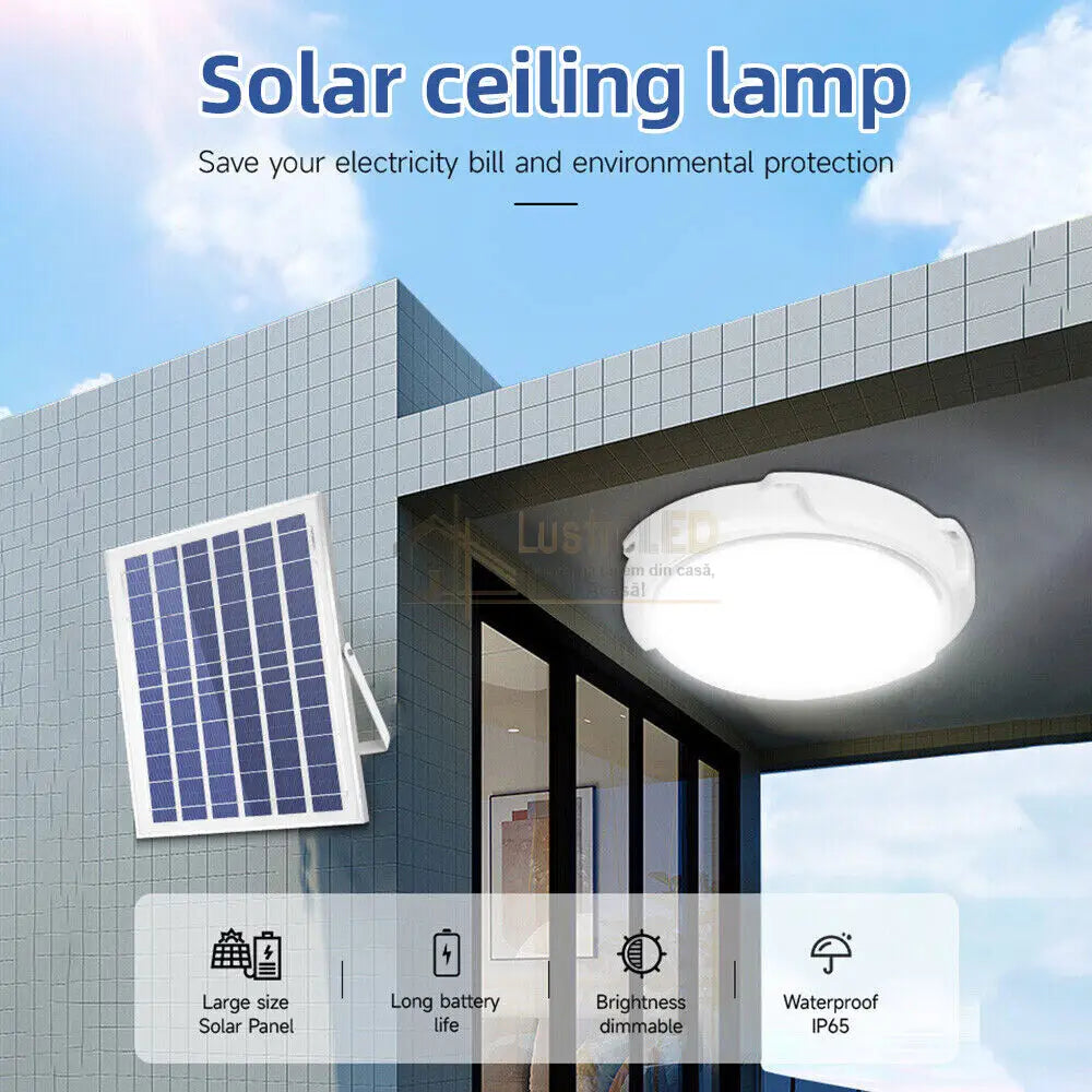 Aplica Led 100W Cu Panou Solar Si Telecomanda