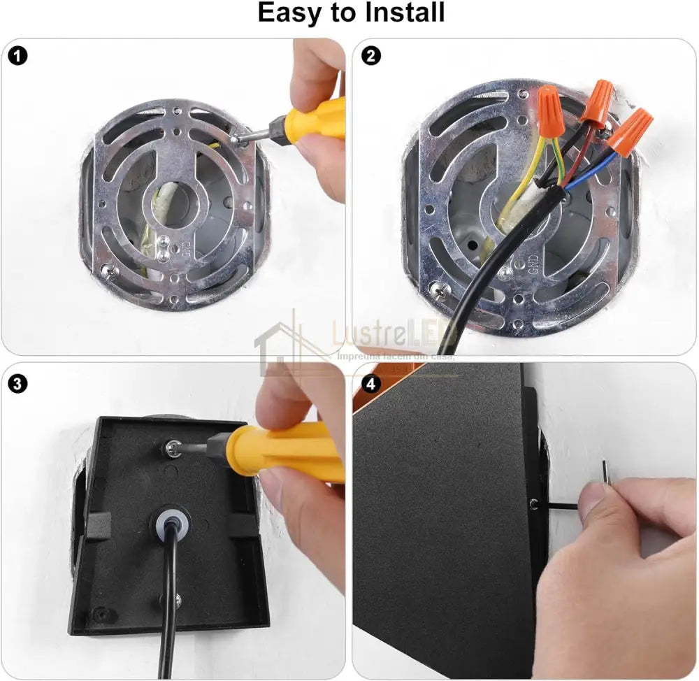 Aplica Led 10W Exterior Prisma Neagra Fy-666A/Bk + Gd Lighting Fixtures