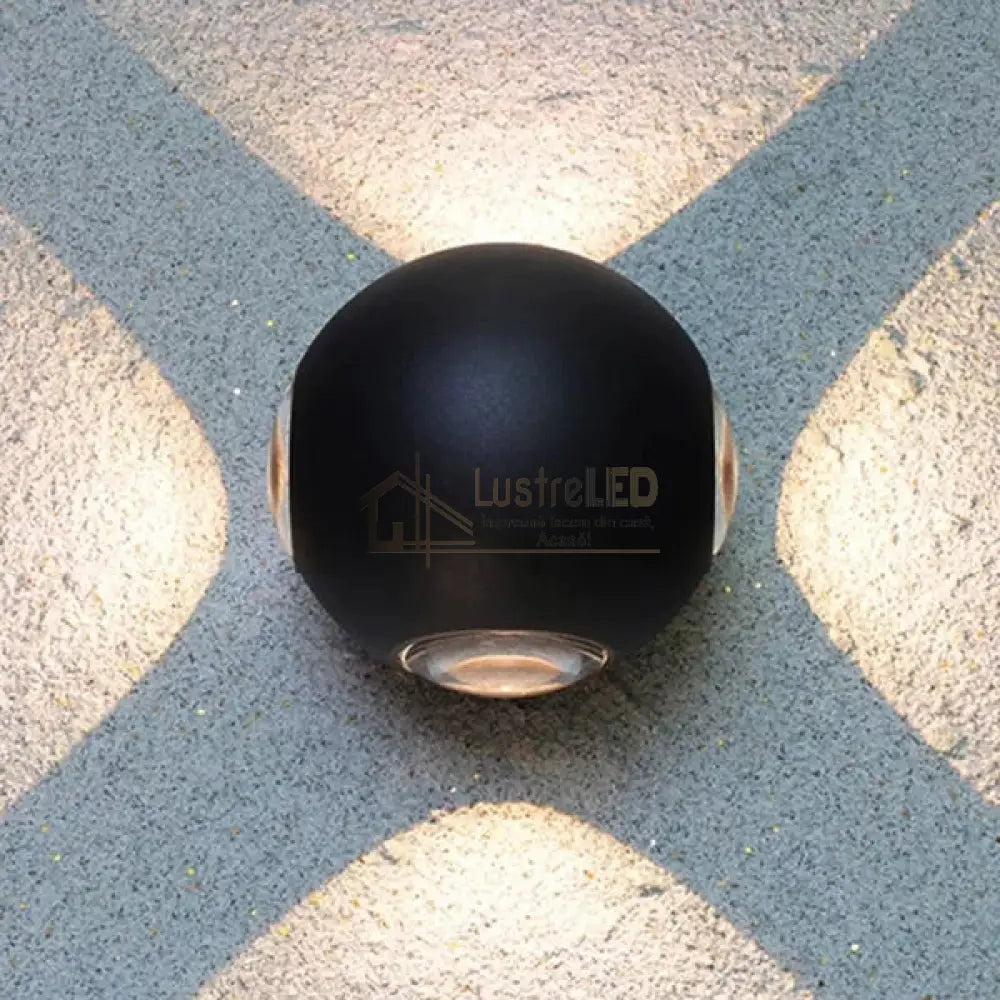 Aplica Led 12W 4 Zone Exterior Neagra Wall Light Fixtures