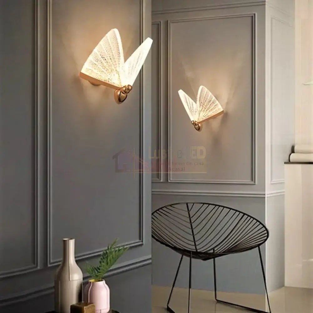 Aplica Led 12W Butterfly Gold Wall Light Fixtures