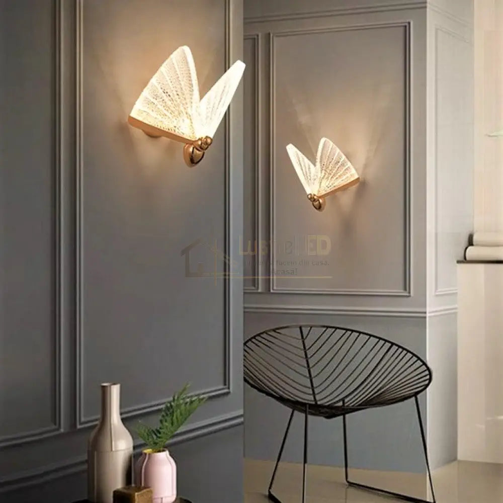 Aplica Led 12W Butterfly Gold Wall Light Fixtures