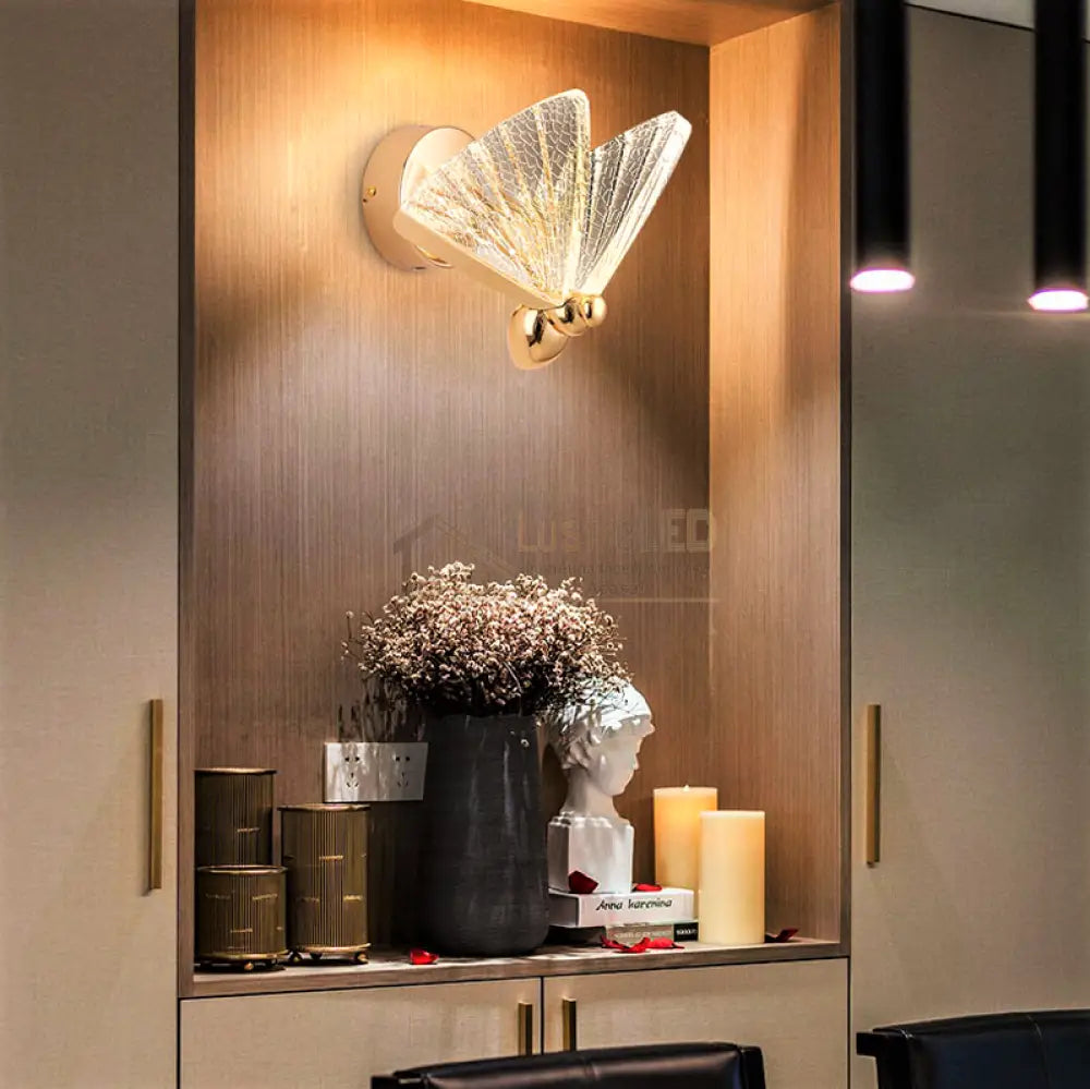 Aplica Led 12W Butterfly Gold Wall Light Fixtures