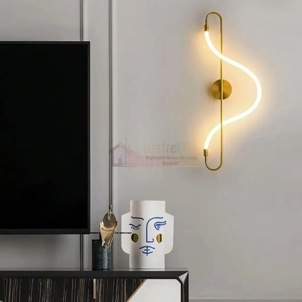 Aplica Led 16W Nordic Style Light Tube 9209 Gold Wall Fixtures