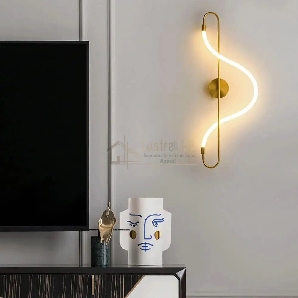 Aplica Led 16W Nordic Style Light Tube 9209 Gold Wall Fixtures