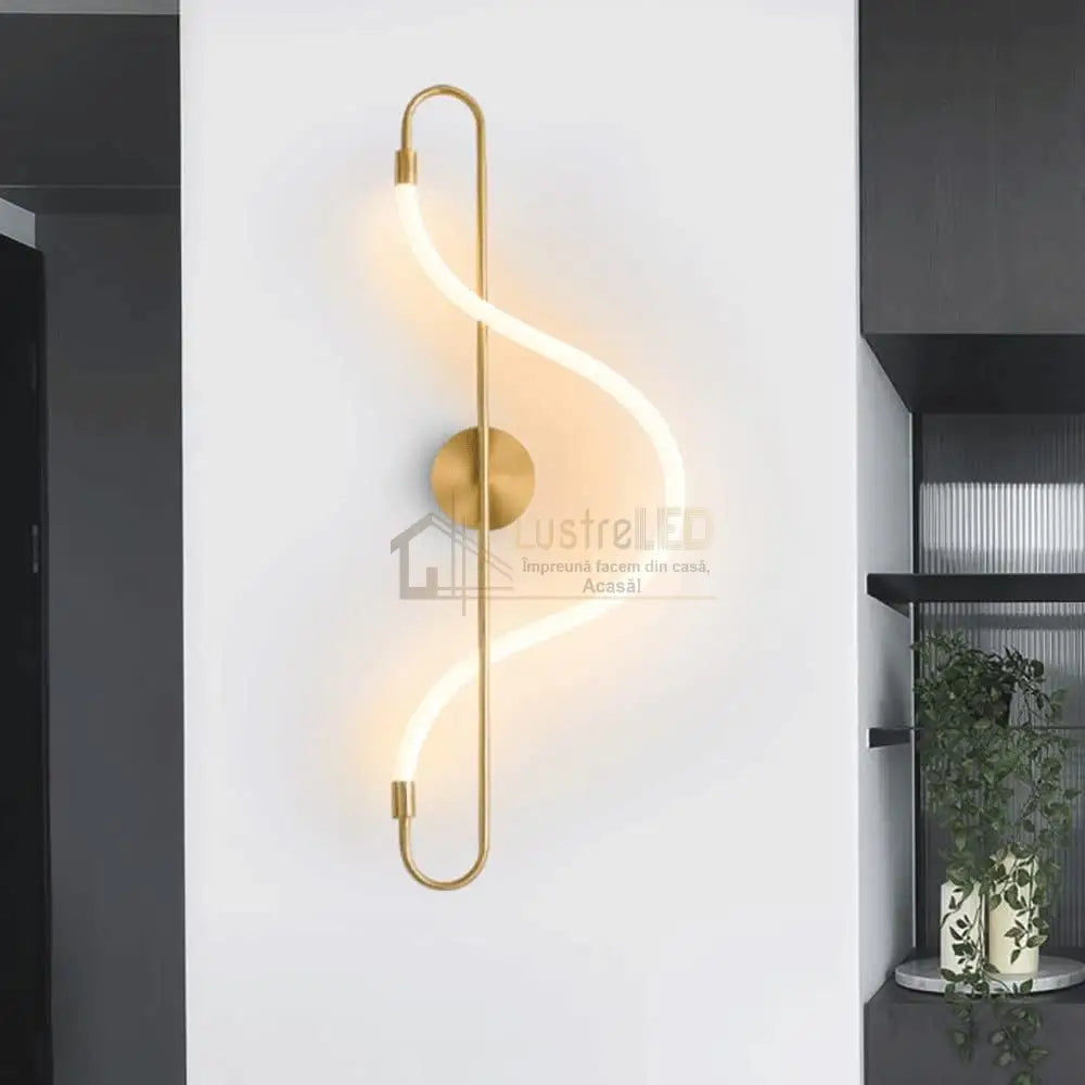 Aplica Led 16W Nordic Style Light Tube 9209 Gold Wall Fixtures