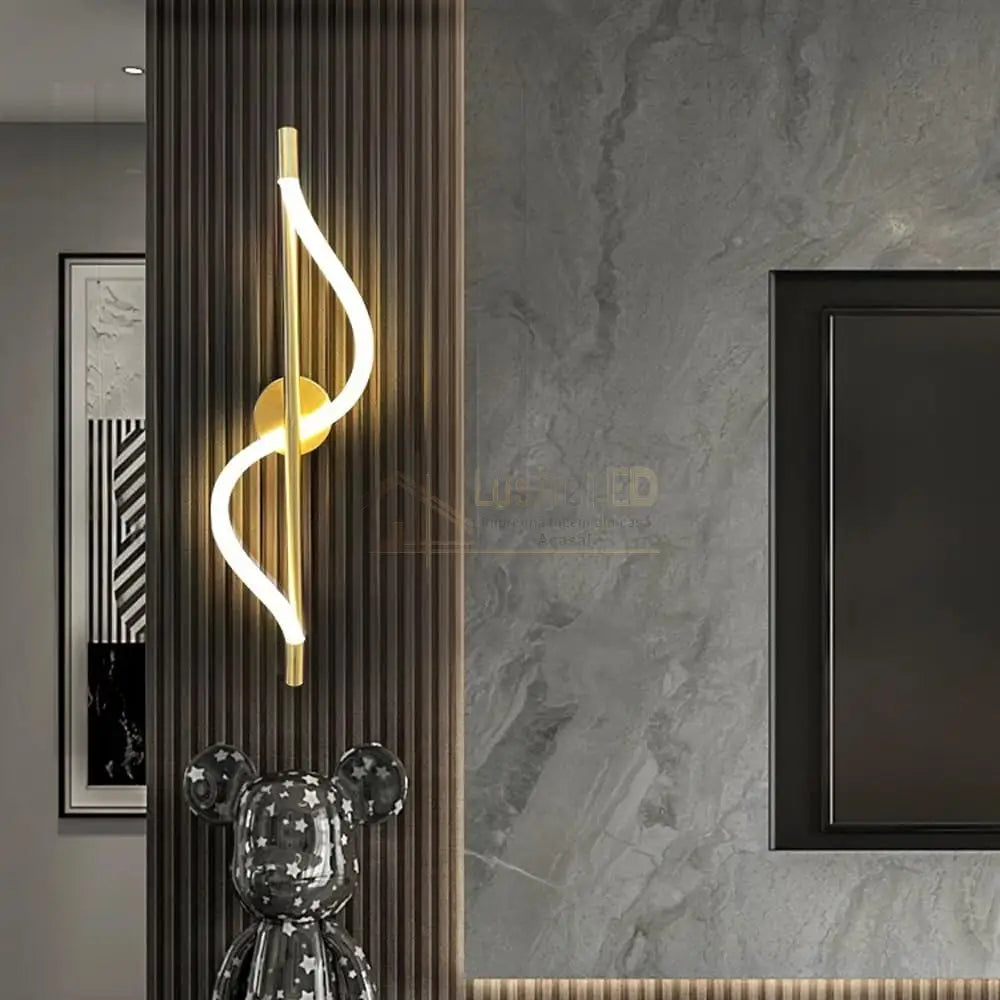 Aplica Led 16W Nordic Style Light Tube R9156/610 Gold Wall Fixtures