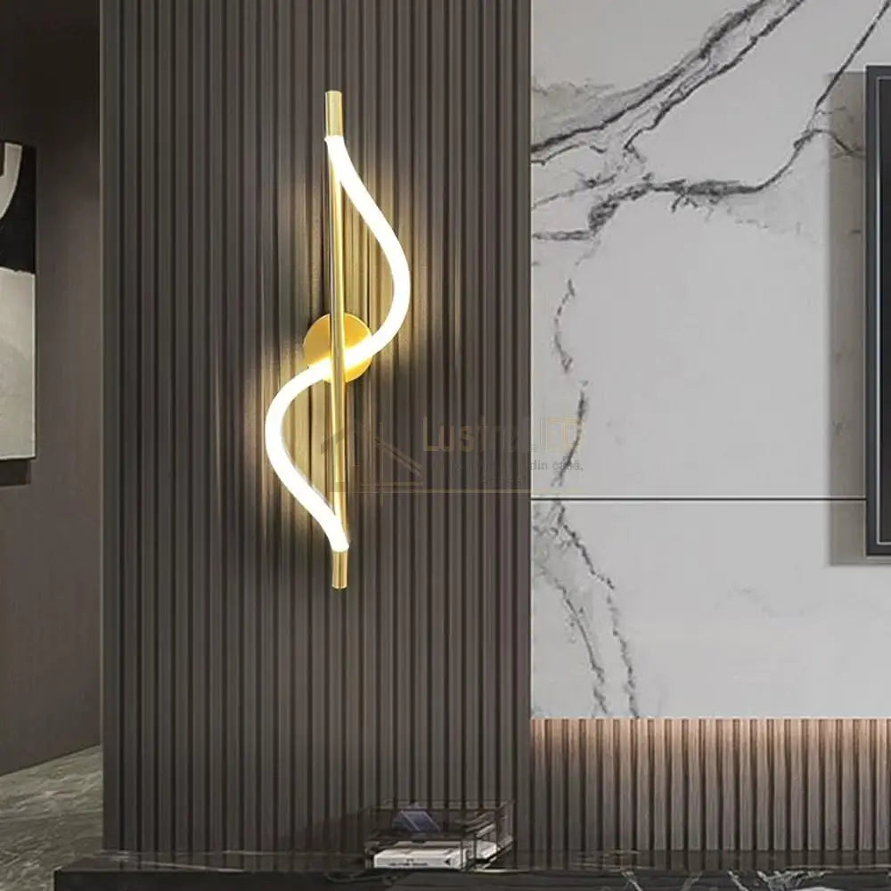 Aplica Led 16W Nordic Style Light Tube R9156/610 Gold Wall Fixtures