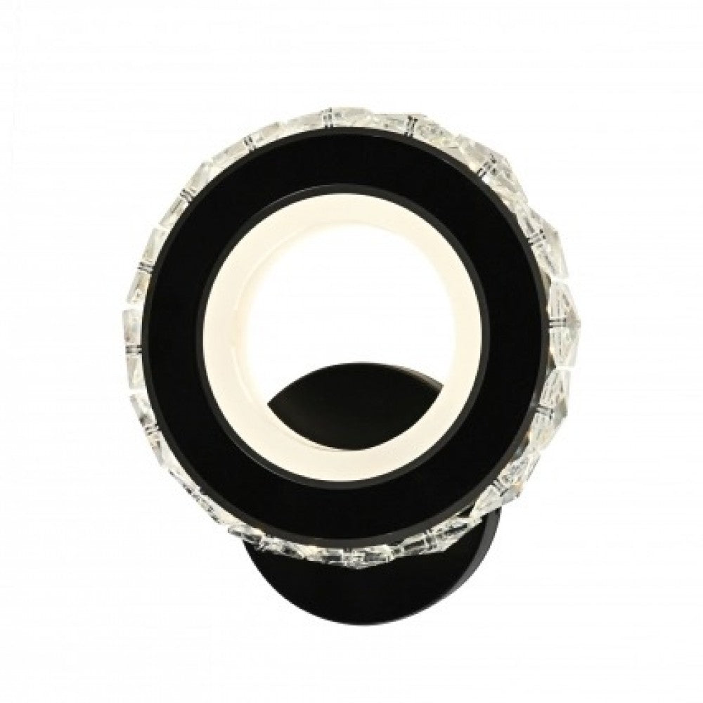 Aplica LED 18W Cristal Rotunda Black