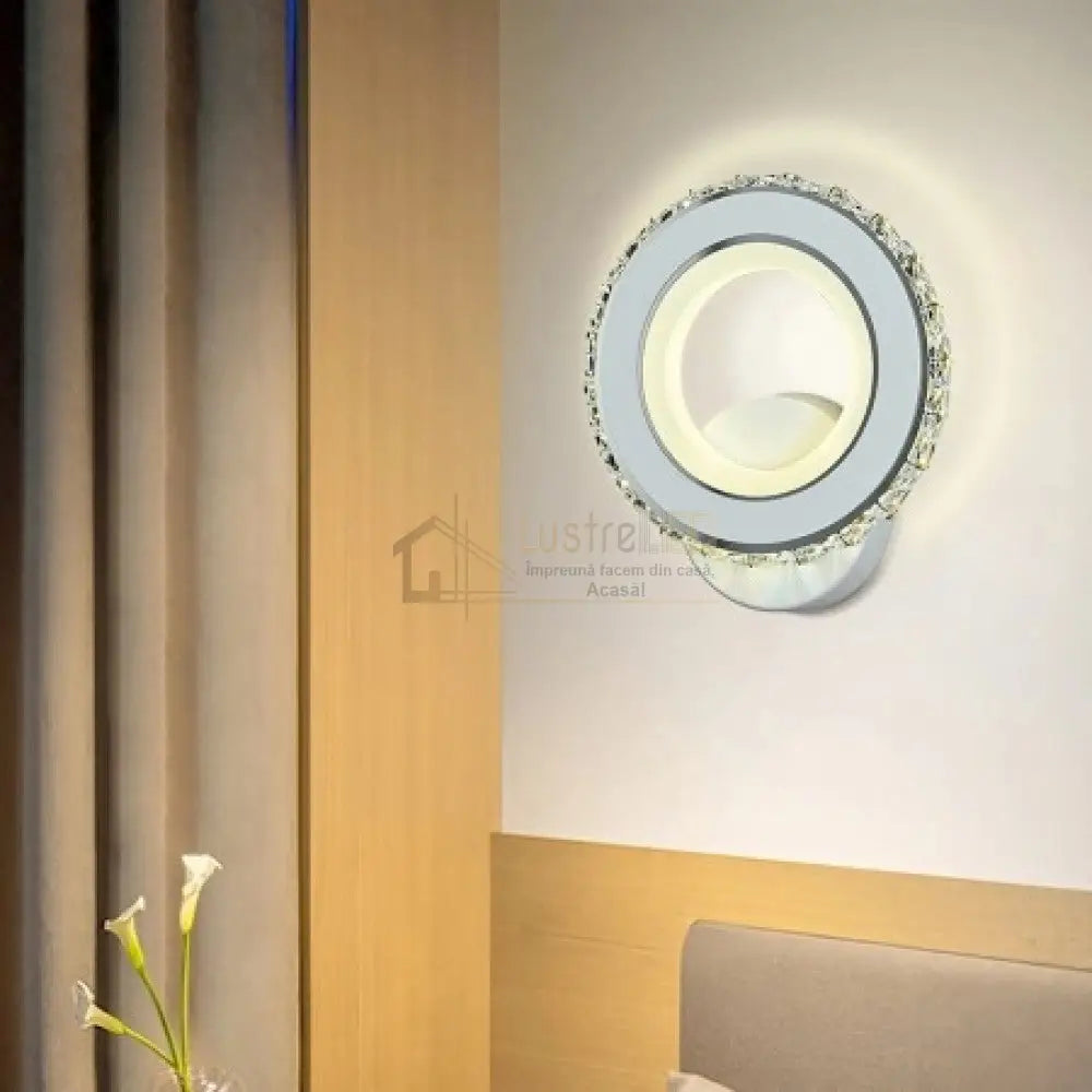 Aplica Led 18W Cristal Rotunda Alba Cristal / Alba Aplica Perete Wall Light Fixtures
