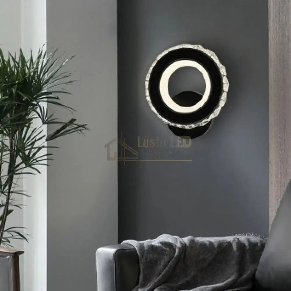 Aplica Led 18W Cristal Rotunda Black Cristal / Neagra Aplica Perete Wall Light Fixtures