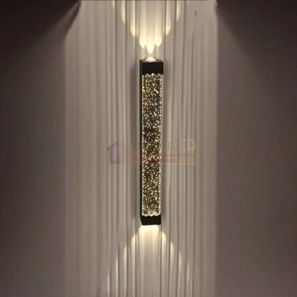 Aplica LED 20W 60cm Liniara Bubble Neagra Exterior NEAGRA / ALB CALD / 60CM Wall Light Fixtures