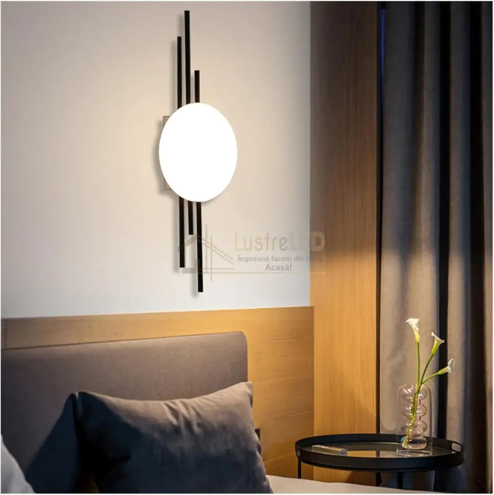 Aplica LED 20W Luxury Fine Lines Black lustreled.ro