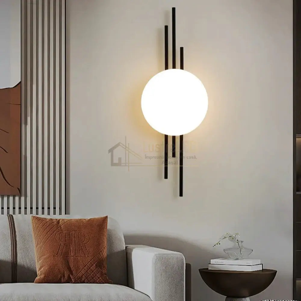 Aplica LED 20W Luxury Fine Lines Black lustreled.ro
