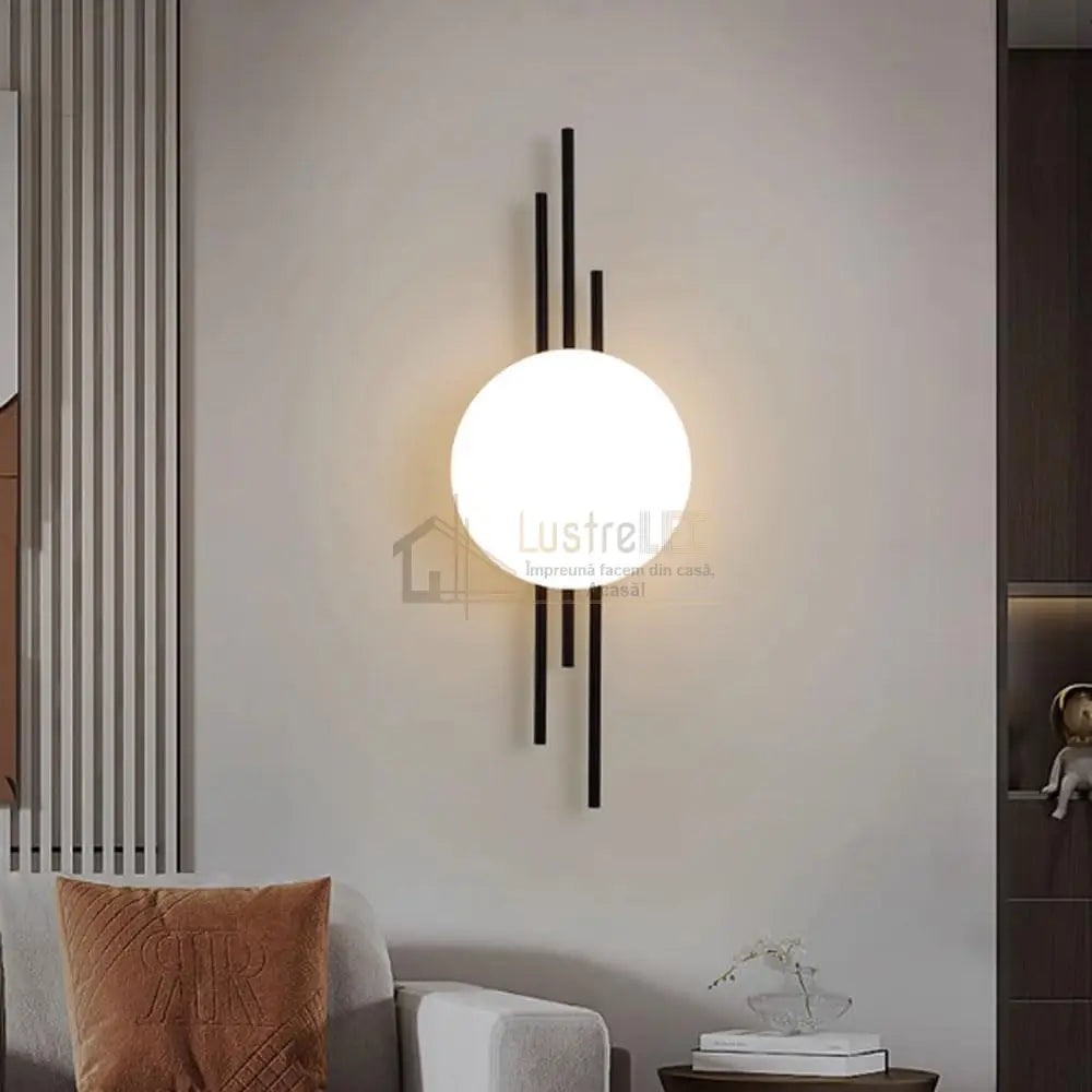 Aplica LED 20W Luxury Fine Lines Black lustreled.ro