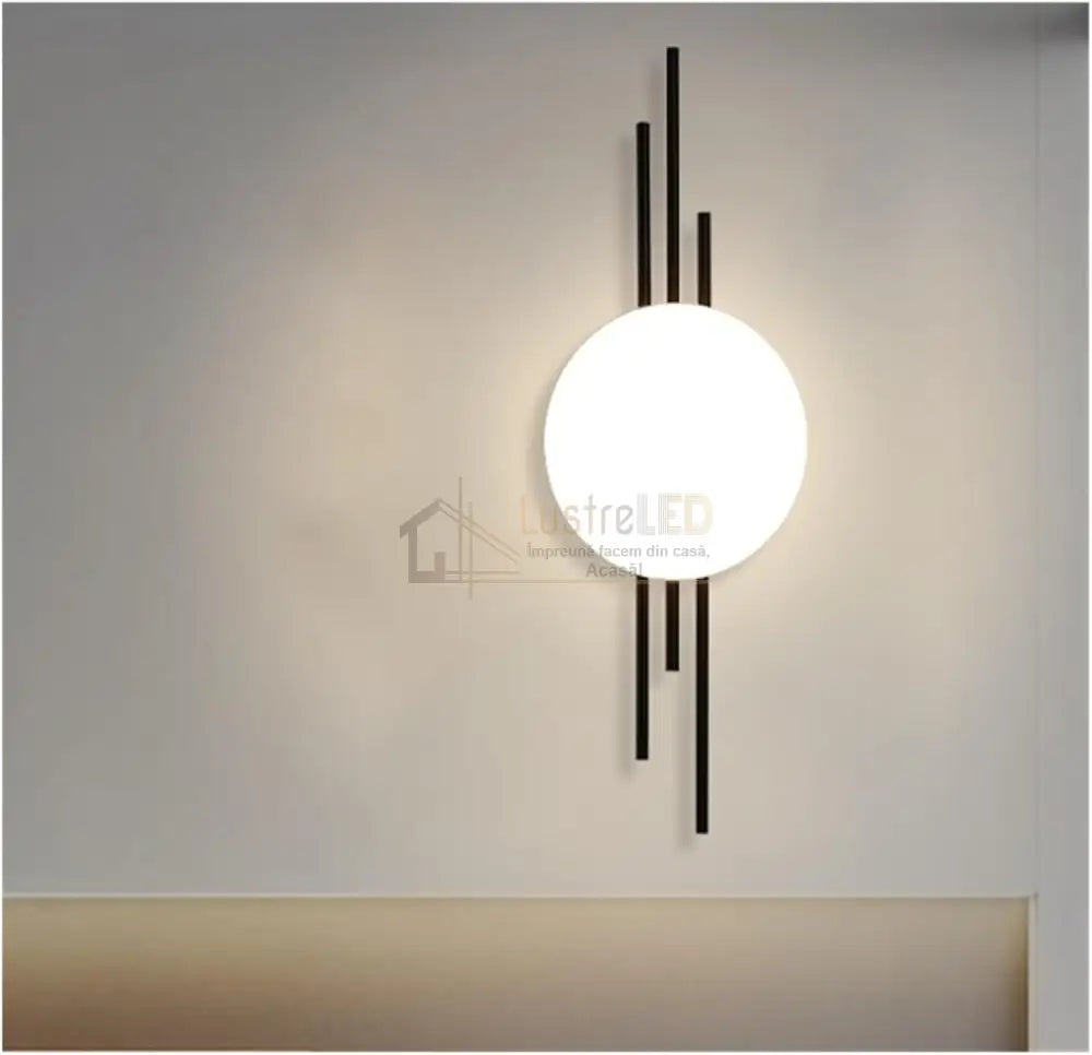 Aplica LED 20W Luxury Fine Lines Black lustreled.ro